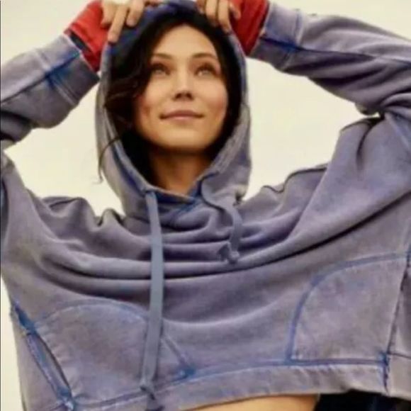 Free People Sweatshirt Pullover Criss Cross Hoodie - Picture 1 of 6